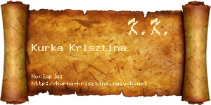 Kurka Krisztina névjegykártya